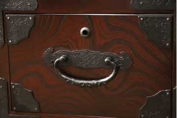 中古　美品　筑後民芸　美しい木目が高級感を演出する階段箪笥(和タンス、収納箪笥)(定価約26万円)(R-051196)