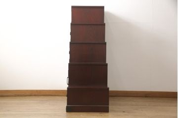 中古　美品　筑後民芸　美しい木目が高級感を演出する階段箪笥(和タンス、収納箪笥)(定価約26万円)(R-051196)