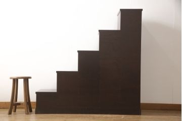 中古　美品　筑後民芸　美しい木目が高級感を演出する階段箪笥(和タンス、収納箪笥)(定価約26万円)(R-051196)