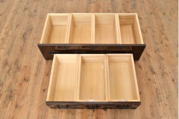 中古　美品　筑後民芸　美しい木目が高級感を演出する階段箪笥(和タンス、収納箪笥)(定価約26万円)(R-051198)