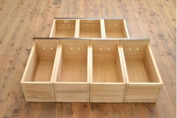 中古　美品　筑後民芸　美しい木目が高級感を演出する階段箪笥(和タンス、収納箪笥)(定価約26万円)(R-051198)