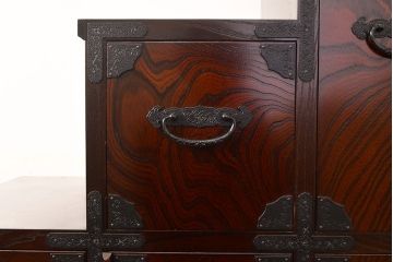中古　美品　筑後民芸　美しい木目が高級感を演出する階段箪笥(和タンス、収納箪笥)(定価約26万円)(R-051198)