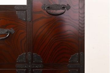 中古　美品　筑後民芸　美しい木目が高級感を演出する階段箪笥(和タンス、収納箪笥)(定価約26万円)(R-051198)