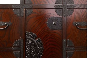 中古　美品　筑後民芸　美しい木目が高級感を演出する階段箪笥(和タンス、収納箪笥)(定価約26万円)(R-051198)