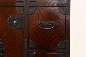 中古　美品　筑後民芸　美しい木目が高級感を演出する階段箪笥(和タンス、収納箪笥)(定価約26万円)(R-051198)