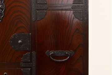 中古　美品　筑後民芸　美しい木目が高級感を演出する階段箪笥(和タンス、収納箪笥)(定価約26万円)(R-051198)