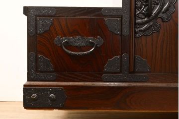 中古　美品　筑後民芸　美しい木目が高級感を演出する階段箪笥(和タンス、収納箪笥)(定価約26万円)(R-051198)