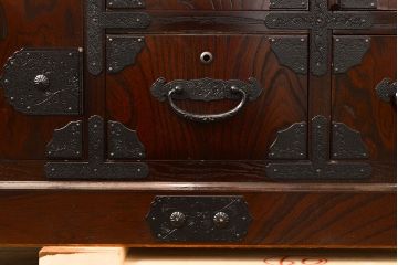 中古　美品　筑後民芸　美しい木目が高級感を演出する階段箪笥(和タンス、収納箪笥)(定価約26万円)(R-051198)