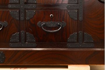 中古　美品　筑後民芸　美しい木目が高級感を演出する階段箪笥(和タンス、収納箪笥)(定価約26万円)(R-051198)