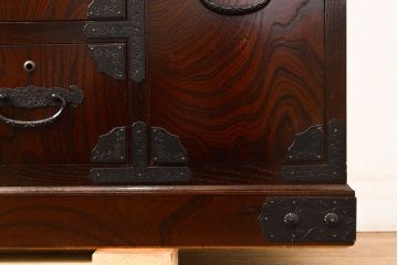 中古　美品　筑後民芸　美しい木目が高級感を演出する階段箪笥(和タンス、収納箪笥)(定価約26万円)(R-051198)