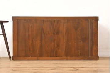 和製アンティーク　三方ケヤキ材　上手物!上質な和の空間づくりに活躍する美濃帳場箪笥(ローボード、時代箪笥、和タンス)(R-051200)