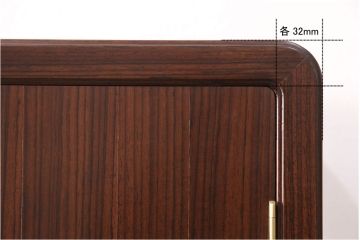 中古　美品　希少品　三方紫檀(シタン)材・内側総桐　上手物!珍しいつくりの桐箪笥(大丸、四方丸)(衣装箪笥、着物箪笥、和タンス、桐たんす)(定価約130万円)(R-051203)
