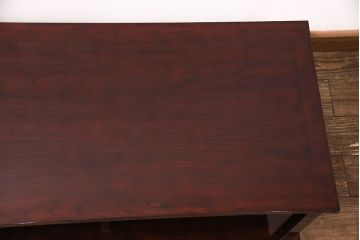 中古　極美品　民芸家具　木地呂塗り　漆の艶が美しい総ケヤキ材製の飾り棚(置き床、違い棚、陳列棚、店舗什器)(定価約38万円)(R-051206)