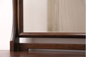 中古　美品　松本民芸家具　ラッシ座面が魅力!洗練された大人の空間を演出するドレッサー&スツールセット(鏡台、ミラー、椅子)(R-051209)