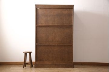 中古　美品　北海道民芸家具　和洋折衷どちらのお部屋にも馴染むブックケース(本箱、収納棚、キャビネット、飾り棚)(R-051210)