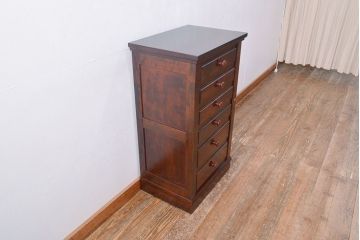 中古　美品　松本民芸家具　小物収納におすすめ!鍵付きが嬉しい6段チェスト(引き出し、サイドチェスト)(定価約23万円)(R-051212)