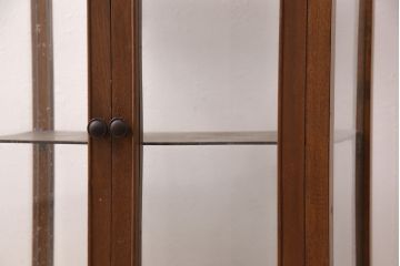 アンティーク家具　カバ材　扉がおしゃれな雰囲気を高める卓上ガラスケース(ショーケース、陳列棚、飾り棚)(R-051213)
