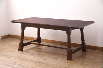 中古　美品　松本民芸家具　希少品!落ち着いた和モダン空間におすすめのCB型食卓(ダイニングテーブル)(定価約36万円)(R-051220)