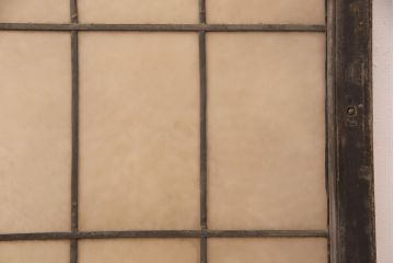 アンティーク建具　大正ロマンの雰囲気漂うミルクガラスを使ったステンドグラスの引き戸1枚(窓、建具)(R-051222)