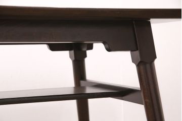 和製ヴィンテージ　松本民芸家具　洗練された佇まいが魅力の棚付きダイニングテーブル(食卓、ビンテージ)(R-051224)