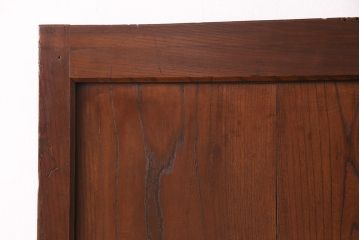 アンティーク建具　明治期　総ケヤキ材　漆塗り　和の情緒あふれる蔵戸(玄関戸、玄関ドア、引き戸)(R-051228)