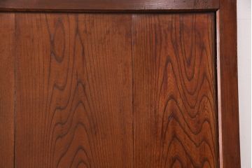 アンティーク建具　明治期　総ケヤキ材　漆塗り　和の情緒あふれる蔵戸(玄関戸、玄関ドア、引き戸)(R-051228)