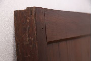 アンティーク建具　明治期　総ケヤキ材　漆塗り　和の情緒あふれる蔵戸(玄関戸、玄関ドア、引き戸)(R-051228)