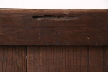 アンティーク建具　明治期　総ケヤキ材　漆塗り　和の情緒あふれる蔵戸(玄関戸、玄関ドア、引き戸)(R-051228)