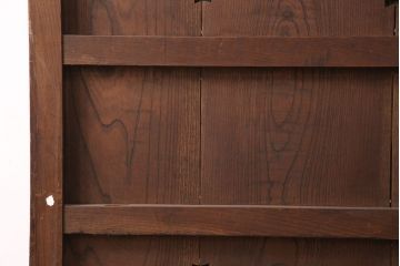 アンティーク建具　明治期　総ケヤキ材　漆塗り　和の情緒あふれる蔵戸(玄関戸、玄関ドア、引き戸)(R-051228)