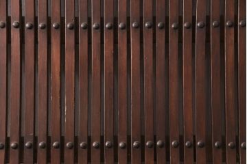 アンティーク建具　明治大正期　栗材　和の情緒あふれる蔵戸(玄関戸、玄関ドア、引き戸)(R-051233)