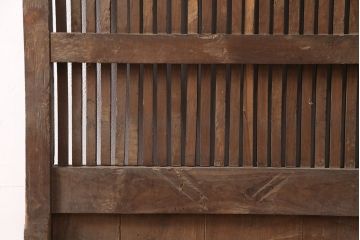 アンティーク建具　明治大正期　栗材　和の情緒あふれる蔵戸(玄関戸、玄関ドア、引き戸)(R-051233)