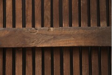 アンティーク建具　明治大正期　栗材　和の情緒あふれる蔵戸(玄関戸、玄関ドア、引き戸)(R-051233)