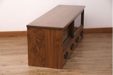 ラフジュ工房オリジナル　古建具リメイク　和モダンの空間づくりにおすすめのテレビ台(テレビボード、ローボード、リビングボード、収納棚)(R-051240)