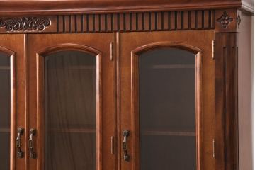 和製ヴィンテージ　国産　華やかさを演出する彫り装飾が魅力的なキャビネット(収納棚、戸棚、食器棚、ビンテージ)(R-051243)