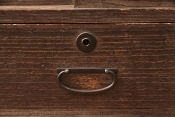 アンティーク家具　昭和初期　渋り色合いが魅力的な総桐材製の時代箪笥ローボード(サイドボード、リビングボード、桐箪笥、桐たんす)(R-051244)