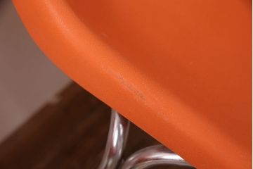 ヴィンテージ家具　北欧ビンテージ　スウェーデン　OVERMAN社製　鮮やかなオレンジカラーが空間のアクセントになるポリプロップスチェア2脚セット(スタッキングチェア、会議用チェア、オフィスチェア、ビンテージ)(R-051250)