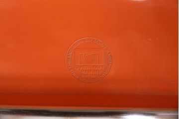 ヴィンテージ家具　北欧ビンテージ　スウェーデン　OVERMAN社製　鮮やかなオレンジカラーが空間のアクセントになるポリプロップスチェア2脚セット(スタッキングチェア、会議用チェア、オフィスチェア、ビンテージ)(R-051250)
