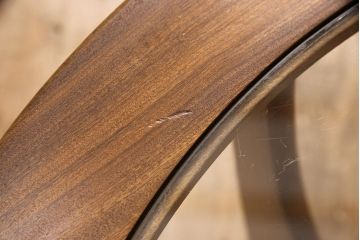 ヴィンテージ　G-PLAN(ジープラン)　北欧家具　脚のデザインがおしゃれ!空間のアクセントになるガラストップラウンドテーブル(センターテーブル、コーヒーテーブル、サイドテーブル、ビンテージ)(R-051257)