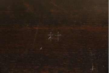ヴィンテージ家具　松本民芸家具　深みのある色合いとシンプルなデザインがモダンな空間を演出するダイニングテーブル(2人掛け、作業台、ビンテージ)(R-051263)