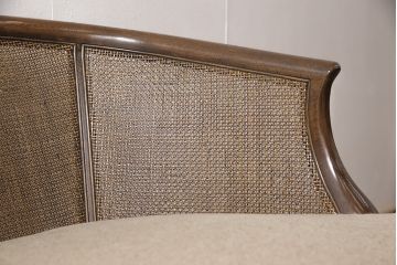中古　美品　カリモク家具　domani(ドマーニ)　落ち着いた空間づくりにおすすめ!涼しげな佇まいのラブシート(ラブソファ、2人掛けソファ)(R-051270)