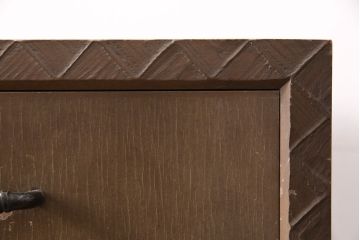ビンテージ家具　京都産　神戸洋家具　ペイント仕上げ限定　連なった彫が見事!まるで美術品のようなチェスト(引き出し、衣装タンス、ヴィンテージ)(R-051273)