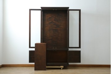 中古　希少な廃盤品!!　北海道民芸家具　OM158　落ち着きのある上品な空間づくりにおすすめの飾り棚　(R-051274)