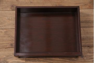 中古　美品　国産指物家具　漆塗りが美しい総シタン材製の飾り棚(茶棚、収納棚、戸棚)(R-051275)