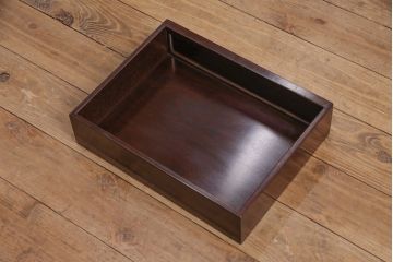 中古　美品　国産指物家具　漆塗りが美しい総シタン材製の飾り棚(茶棚、収納棚、戸棚)(R-051275)