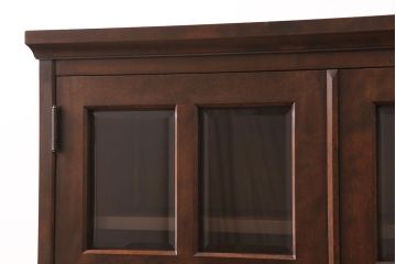 中古　北海道民芸家具　上質なつくりとクラシカルな佇まいが素敵な本箱(ブックケース、収納棚、サイドキャビネット、飾り棚)(R-051276)