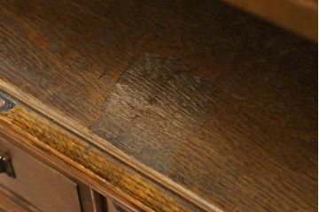 和製アンティーク　山葉(ヤマハ)家具風　ナラ材製のスタッキングキャビネット(収納棚、戸棚引き出し、チェスト)(R-051277)