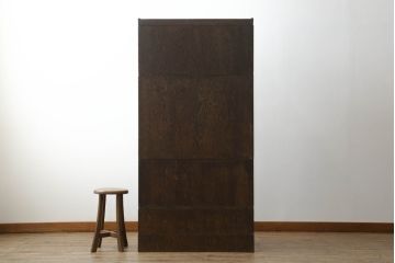 和製アンティーク　山葉(ヤマハ)家具風　ナラ材製のスタッキングキャビネット(収納棚、戸棚引き出し、チェスト)(R-051277)
