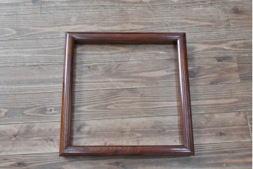 中古　民芸家具　美しい杢目と上品な金具が魅力の角火鉢(関西火鉢)(R-051284)