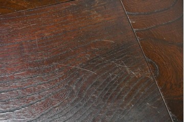 中古　民芸家具　美しい杢目と上品な金具が魅力の角火鉢(関西火鉢)(R-051284)