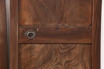 和製アンティーク　総ケヤキ材　年月を経た風合いが貫禄漂う帯戸2枚セット(板戸、引き戸、建具)(R-051292)